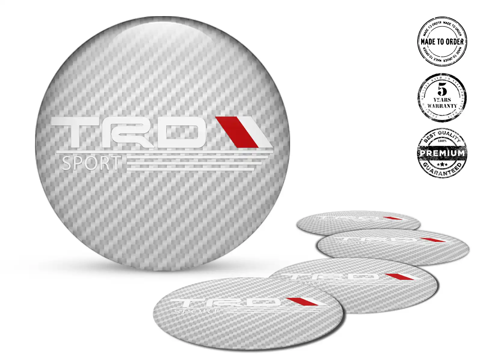 Toyota TRD Emblema Bombado Logo Pegatina de Rueda Perfecta